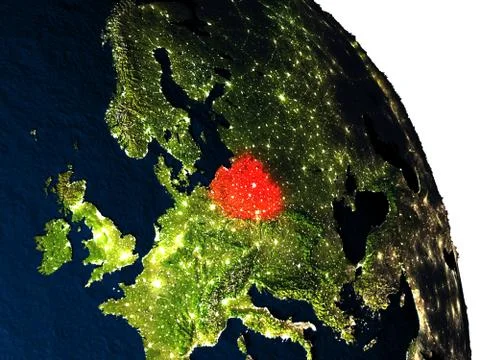 Poland from space Stock Illustration