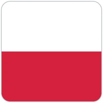 Poland square flag icon Stock Illustration