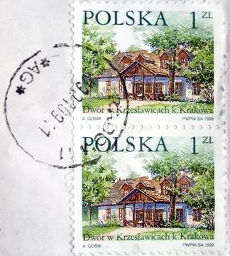 Poland stamps Stock Photos