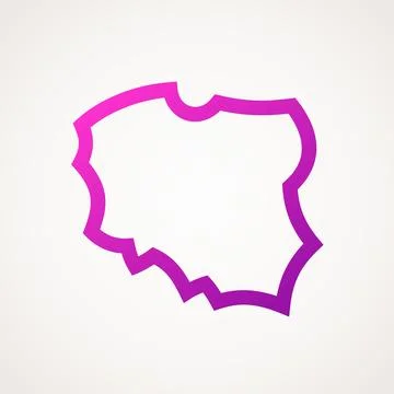 Poland - Stylized outline map Stock Illustration