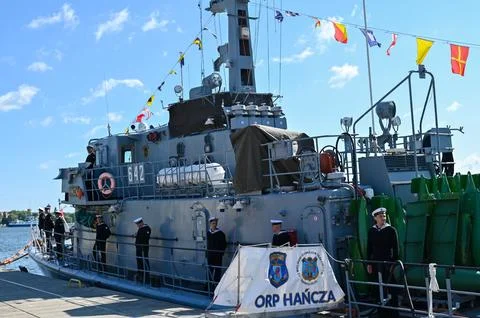 Poland takes over command of NATO Standing Mine Defense Force Group 1, Swinoujsc Stock Photos