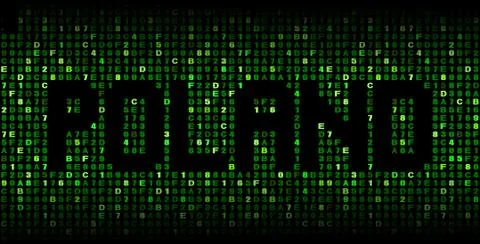 Poland text on hex code illustration Stock Illustration