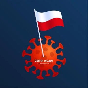 Poland vector flag pinned to a coronavirus. Stop 2019-nCoV outbreak. Coronavi Illustration