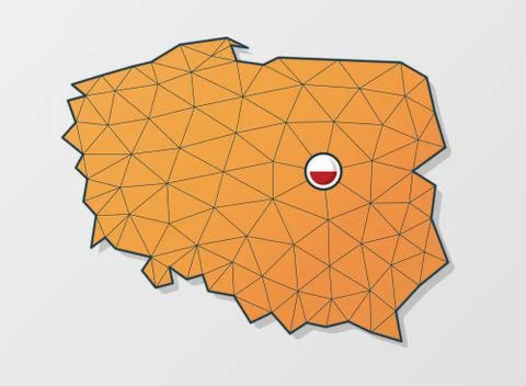 Poland vector map in blue digital design Stock Illustration