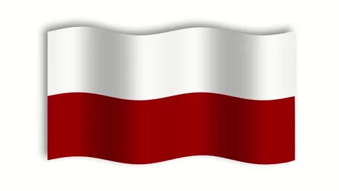 Poland waving flag animation on white and green screen Stock Footage 251841436