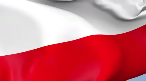 Poland Waving Flag Background Loop Stock Footage 64214866