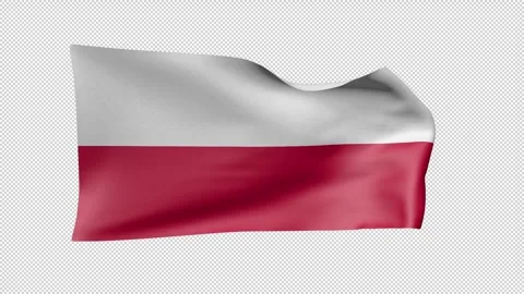 Poland Waving Flag Transparent Alpha Video stock 274434593