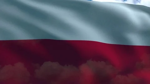 Poland's flag waving Stock Footage 72460069