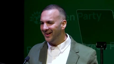 Polanski speaks after being selected as Green candidate for Holborn and St Panc Stock Footage 345252403