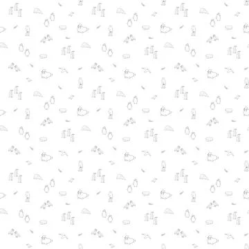 Polar animals seamless pattern. Cute Cartoon arctic animals background. Vecto Stock Illustration