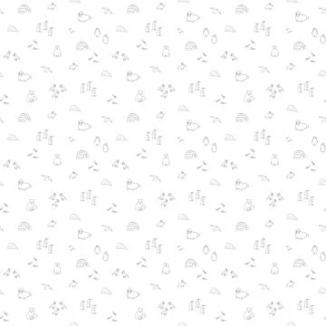 Polar animals seamless pattern. Cute Cartoon arctic animals background. Vec.. Stock Illustration