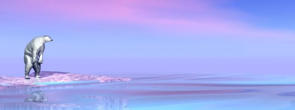 Polar bear - 3D render Stock Illustration