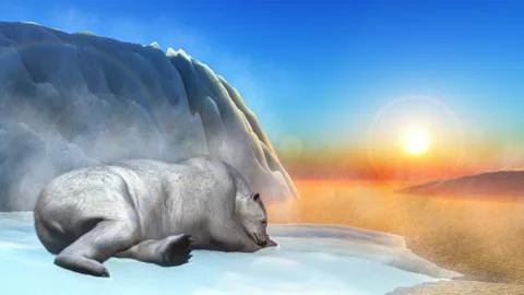 Polar bear - 3D render Stock Illustration