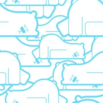 Polar bear asleep pattern seamless. Beast is sleeping background . vector tex Illustrazione stock