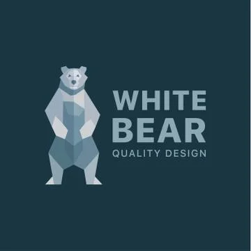 Polar Bear background of flat polygons low poly quality design illustrations Stock Illustration