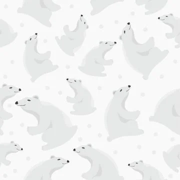 Polar bear - background pattern. Animal seamless pattern design Stock Illustration