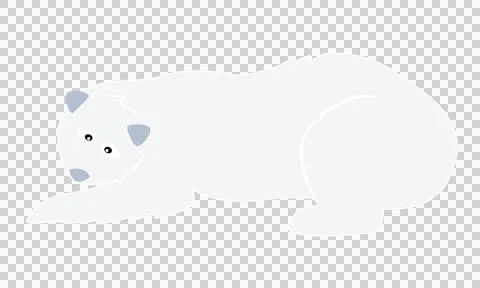 Polar bear is crouching isolated on transparency background Stock Illustration