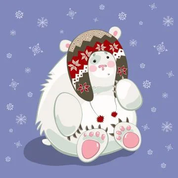 Polar bear cub Stock Illustration