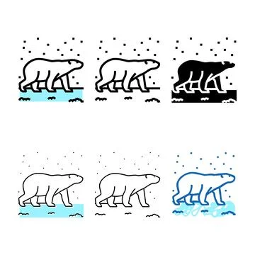 Polar bear forms color icon vector イラスト素材