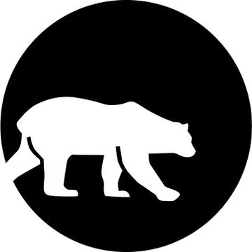 Polar bear in front of moon Ilustração Stock