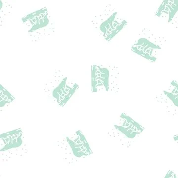 Polar bear glyph seamless pattern 스톡 일러스트