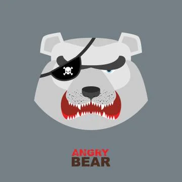 Polar Bear head. Angry bear logo  Hockey emblem Stock Illustration