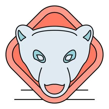 Polar bear head icon logo design Stock Illustration