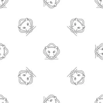 Polar bear head pattern seamless vector Stock Illustration