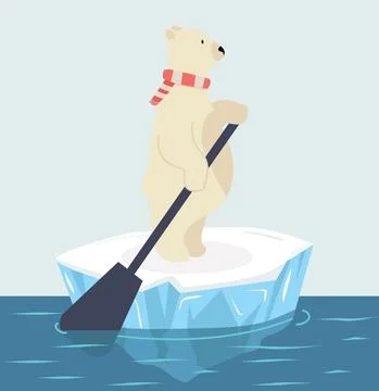 Polar bear on an ice floe Stock Illustration