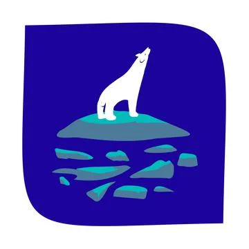 Polar bear on an ice floe vector illustration Stock Illustration