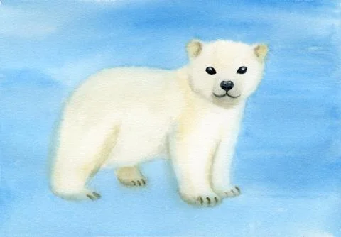 Polar bear on ice Stock Illustration