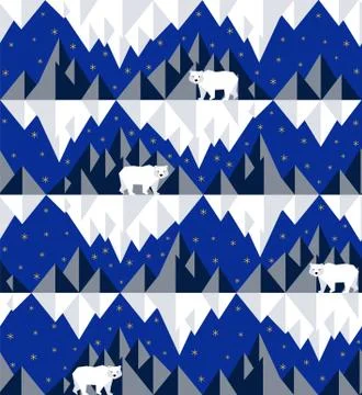 Polar bear on iceberg Stock Illustration