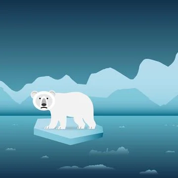 Polar bear on an iceberg Stock Illustration