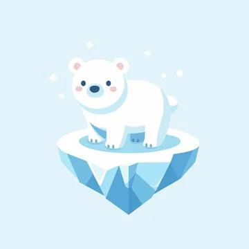 Polar bear on an iceberg Иллюстрация