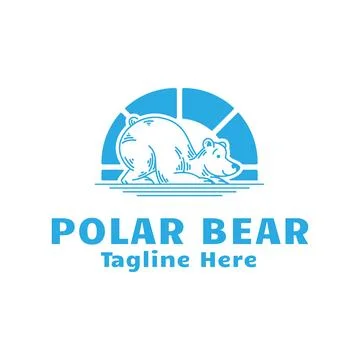 Polar bear iceberg logo vector design Stock Illustration