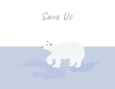 Polar bear with the iceberg vector for global warming campaign Stock Illustration