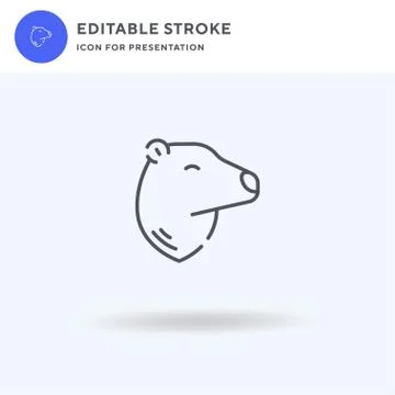Polar Bear icon vector, filled flat sign, solid pictogram isolated on white,  イラスト素材