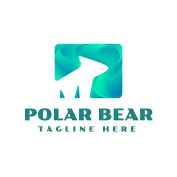 Polar bear logo design template Stock Illustration