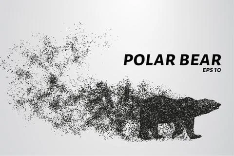 Polar bear from the particles. The bear consists of dots and circles. Vector  Stock Illustration