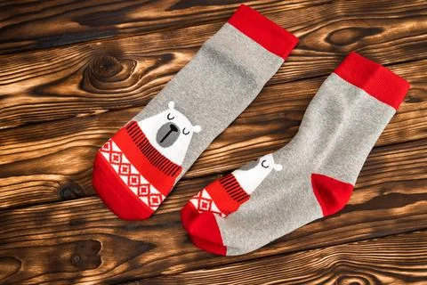 Polar Bear Patterned Socks Stock Photos