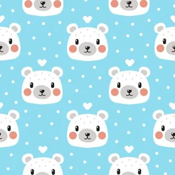 Polar bear repeat pattern 库存插图