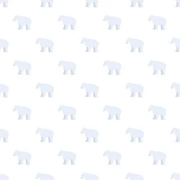 Polar bear running seamless pattern background Stock Illustration
