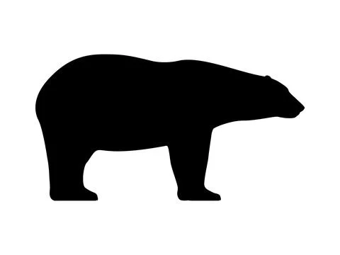 Polar bear silhouette Illustrazione stock