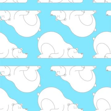Polar bear sleep pattern seamless. Arctic Wild beast sleep background. Vector 스톡 일러스트