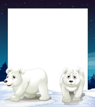 Polar bear template Illustrazione stock