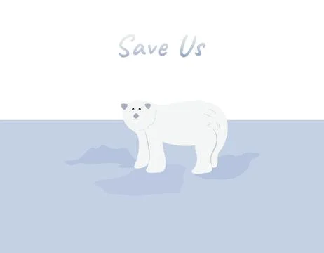 Polar bear vector for global warming campaign Stock Illustration