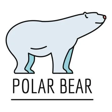 Polar bear vector illustration with minimal flat design Stockillustratie