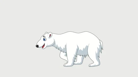 Polar Bear walk animation Stock Footage 203699476