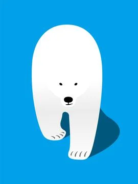 Polar bear walking flat 3D icon design, vector illustration 스톡 일러스트