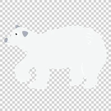 Polar bear is walking isolated on transparency background Stock Illustration